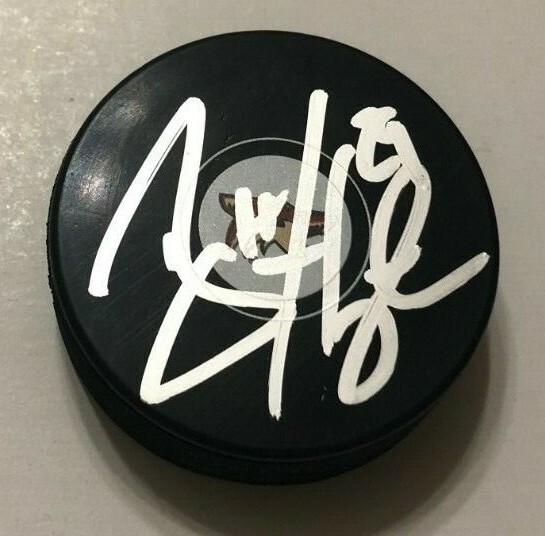 BARRETT HAYTON SIGNED ARIZONA COYOTES HOCKEY PUCK W/ CASE COA