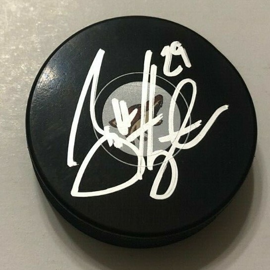 BARRETT HAYTON SIGNED ARIZONA COYOTES HOCKEY PUCK W/ CASE COA