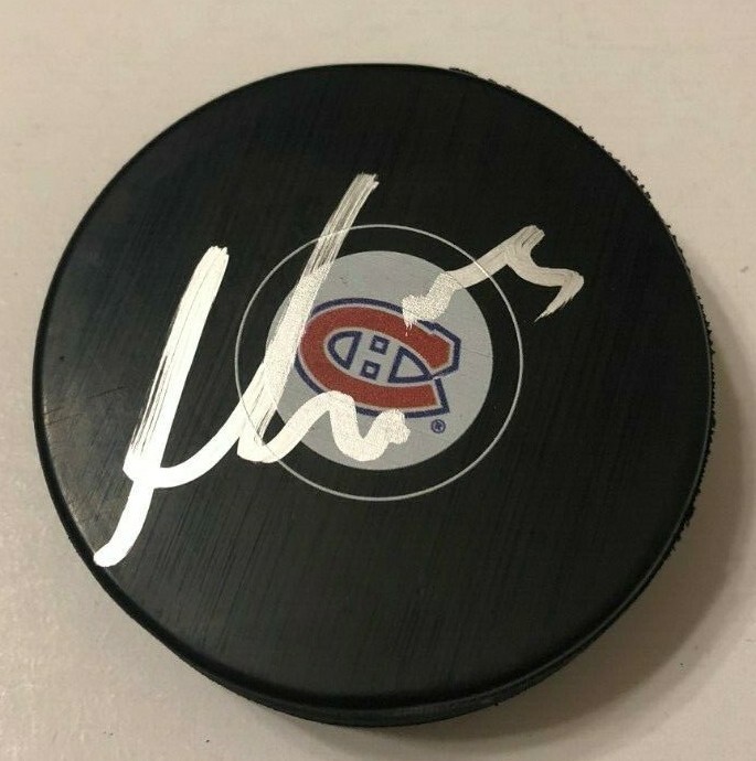 MAX DOMI SIGNED MONTREAL CANADIENS HOCKEY PUCK W/ CASE COA