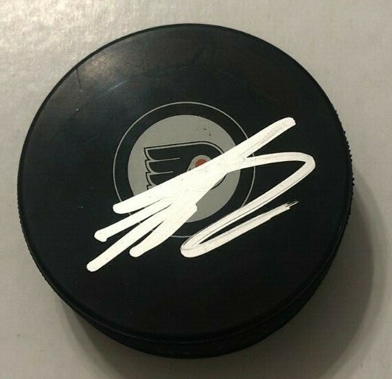 SCOTT LAUGHTON SIGNED PHILADELPHIA FLYERS HOCKEY PUCK W/ CASE COA
