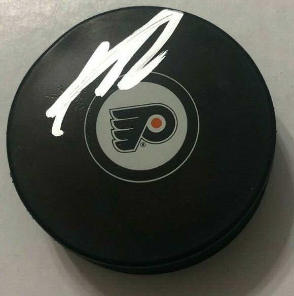 SCOTT LAUGHTON SIGNED PHILADELPHIA FLYERS HOCKEY PUCK W/ CASE COA
