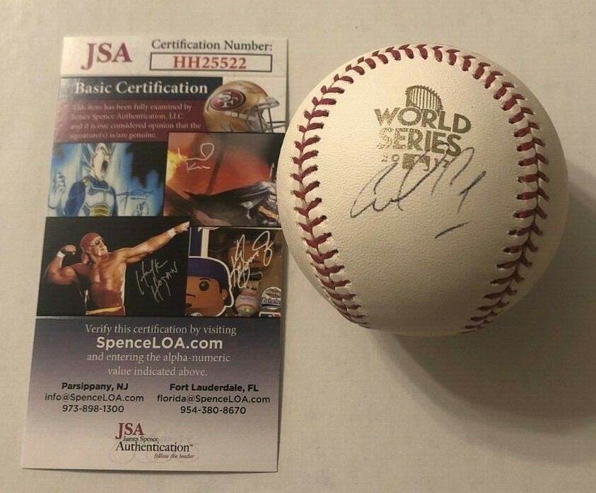 CARLOS CORREA SIGNED RAWLINGS 2017 WORLD SERIES BASEBALL HOUSTON ASTROS JSA