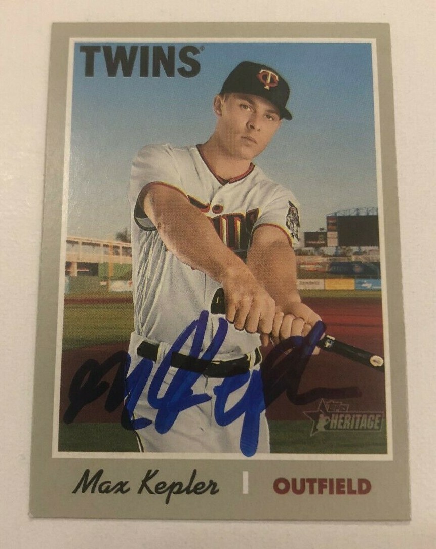 MAX KEPLER SIGNED 2019 TOPPS HERITAGE BASEBALL CARD AUTO