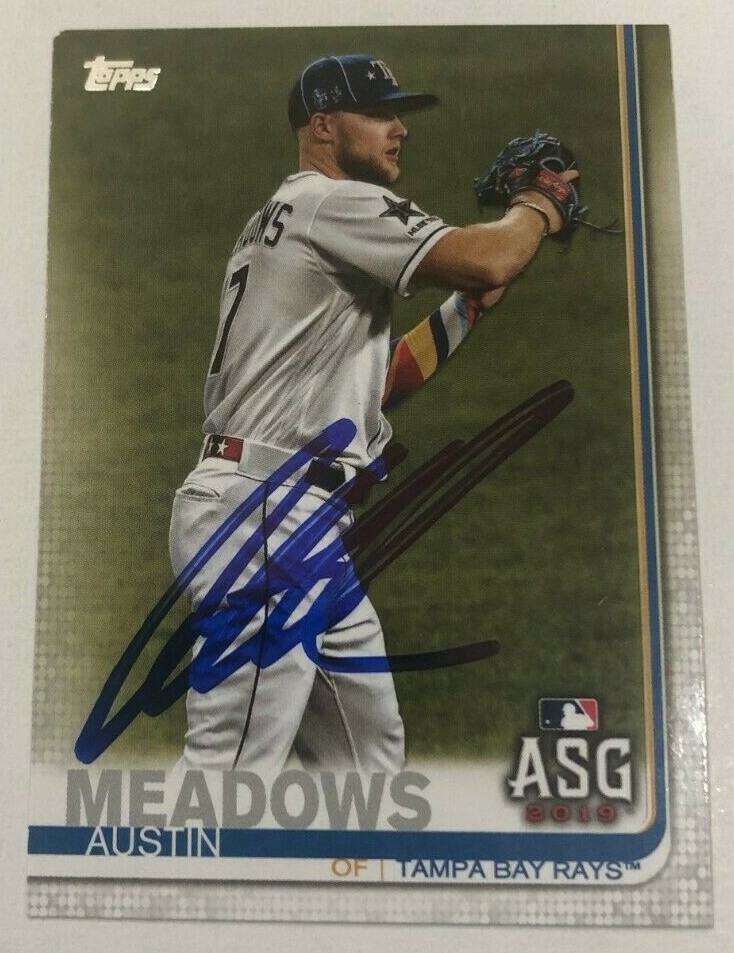 AUSTIN MEADOWS SIGNED 2019 TOPPS BASEBALL CARD AUTO