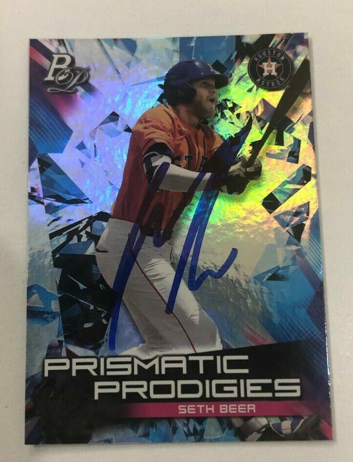 SETH BEER SIGNED 2019 BOWMAN PLATINUM PRISMATIC PRODIGIES ROOKIE CARD AUTO