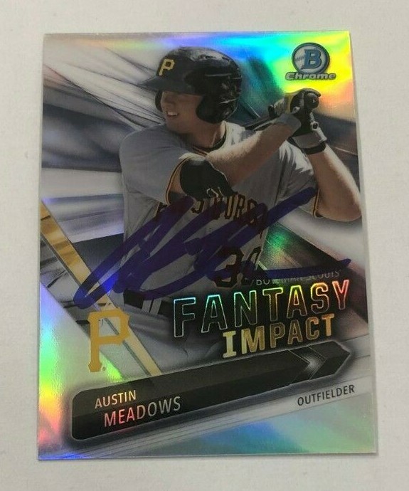 AUSTIN MEADOWS SIGNED 2016 BOWMAN CHROME FANTASY IMPACT ROOKIE CARD AUTO