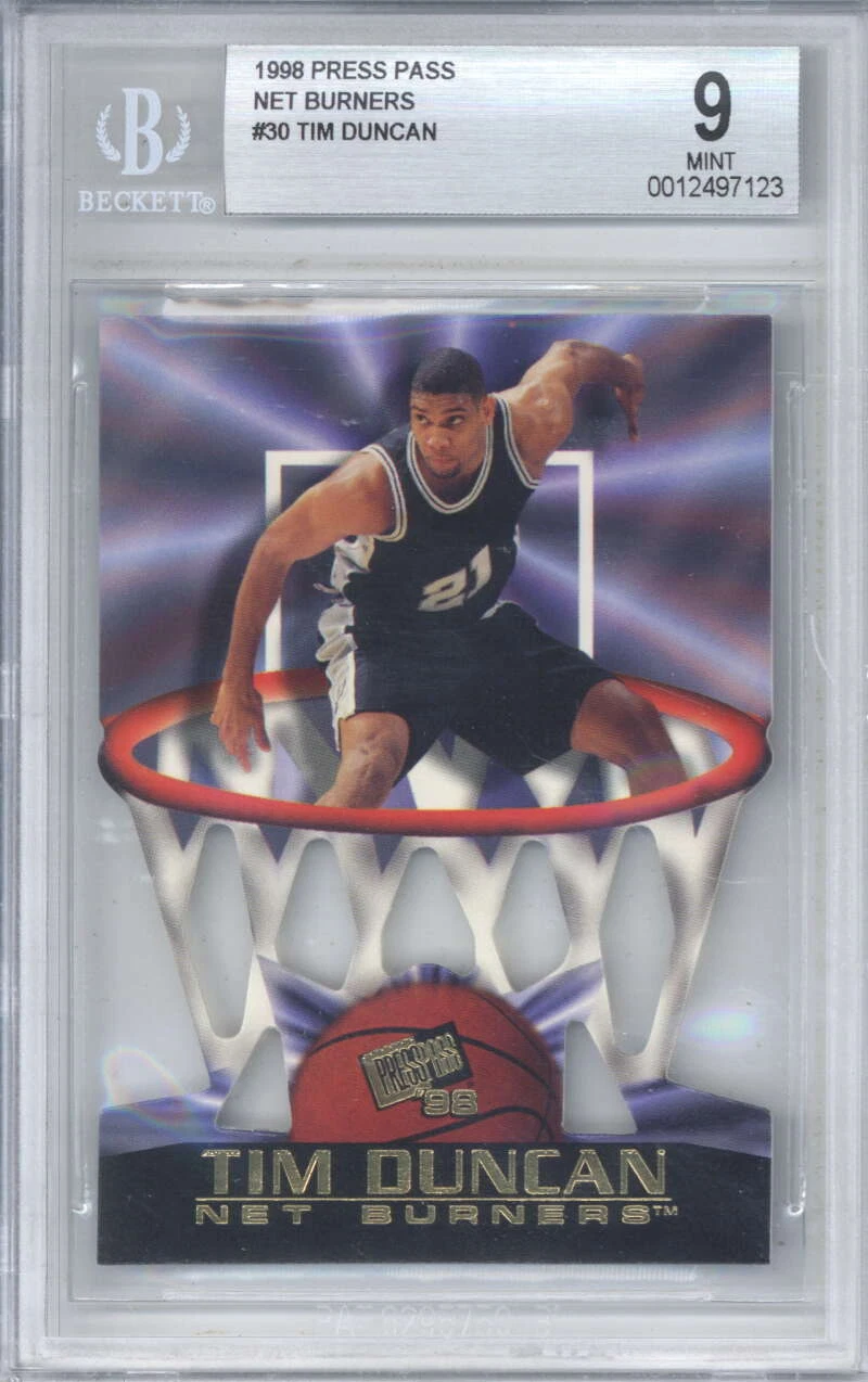 Tim Duncan 1998 Press Pass Net Burners #30 Beckett BGS 9