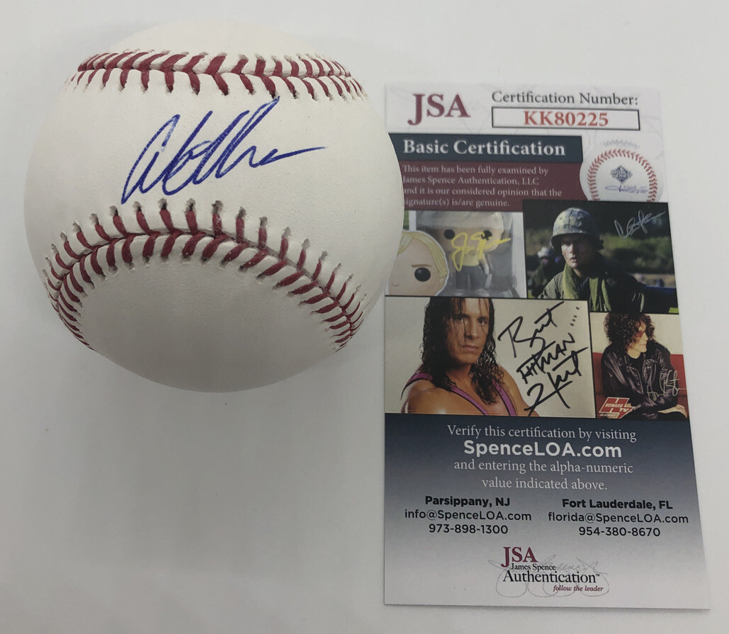 AUSTIN MEADOWS SIGNED RAWLINGS MLB MAJOR LEAGUE BASEBALL TAMPA BAY RAYS JSA COA