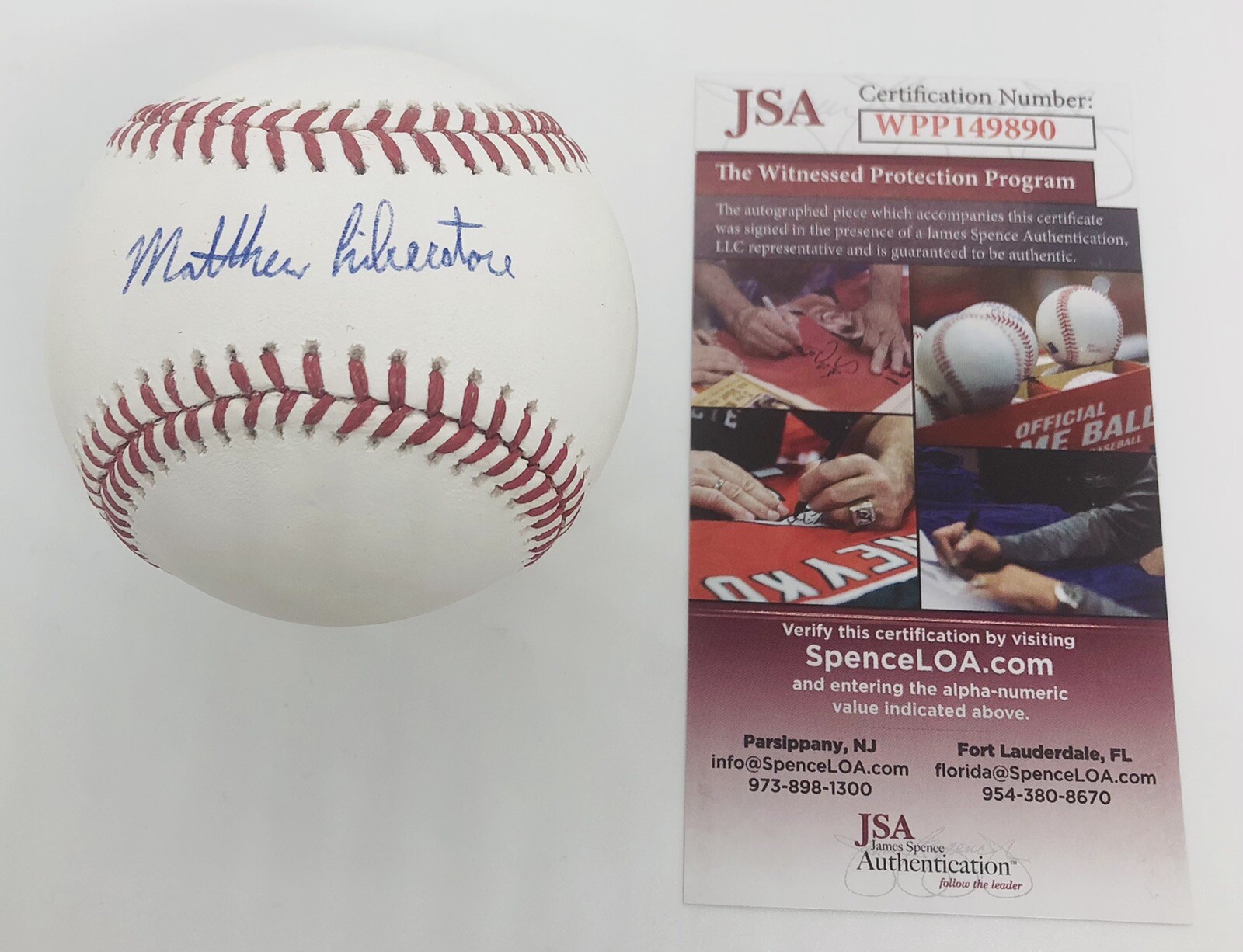 MATTHEW LIBERATORE SIGNED RAWLINGS MLB BASEBALL ST LOUIS CARDINALS MATT JSA COA