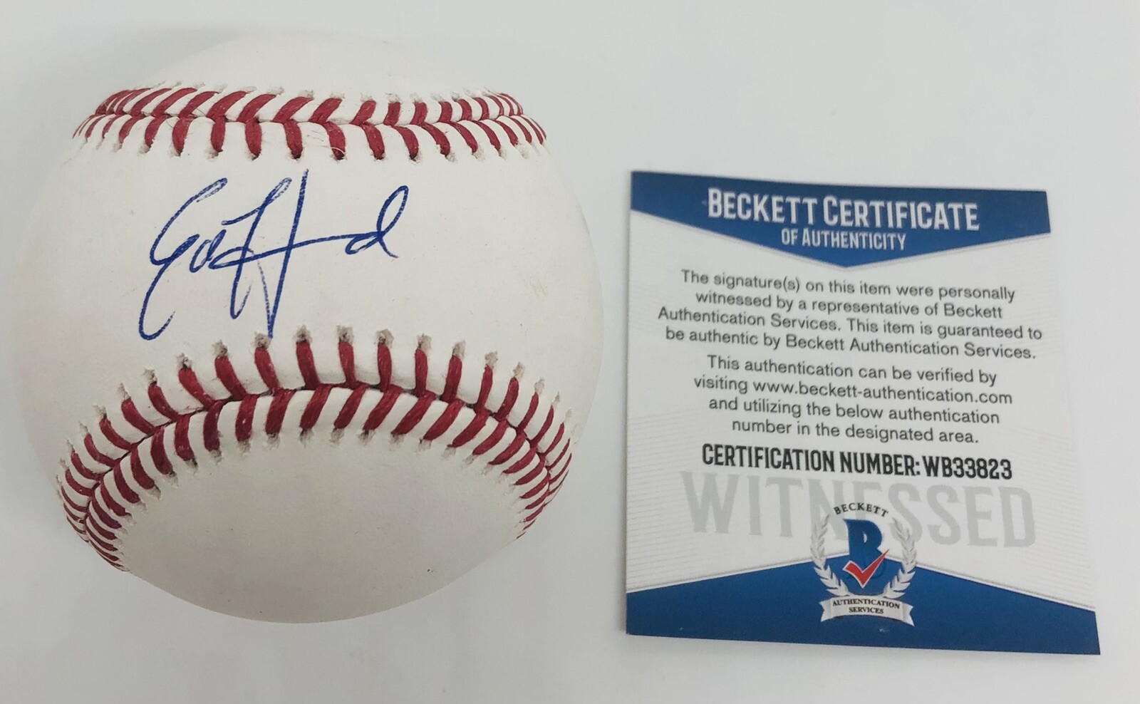 ED HOWARD SIGNED RAWLINGS MLB BASEBALL CHICAGO CUBS BECKETT COA