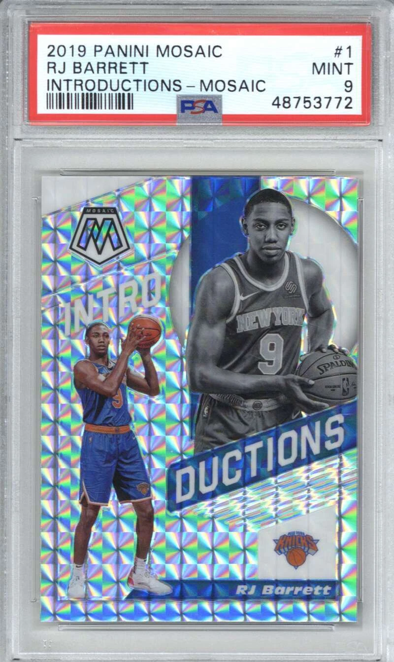 2019 Panini Mosaic Introductions 1 RJ Barrett Mosaic PSA 9