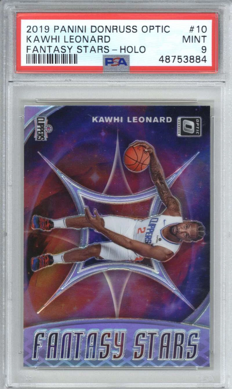2019 Panini Donruss Optic Fantasy Stars 10 Kawhi Leonard Holo PSA 9