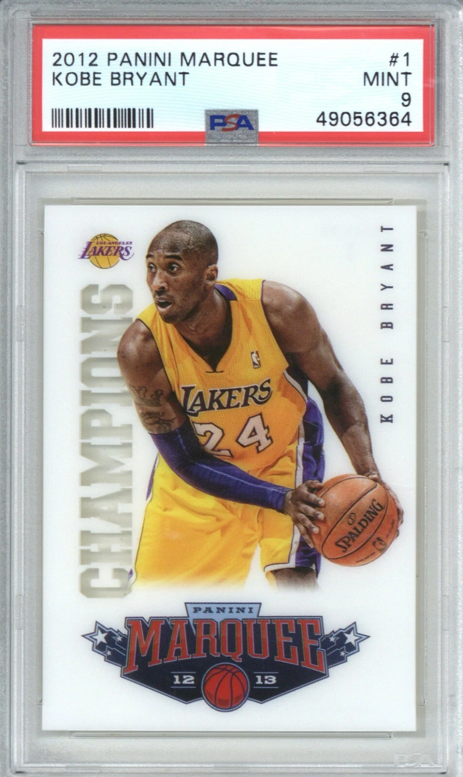 2012 Panini Marquee #1 Kobe Bryant PSA 9