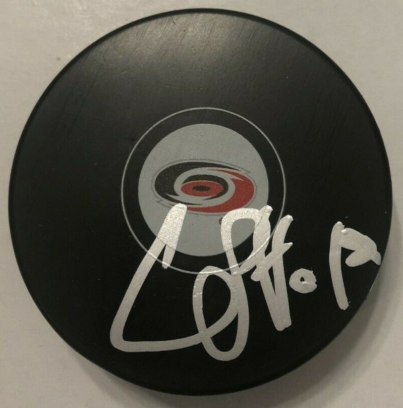 CEDRIC PAQUETTE SIGNED CAROLINA HURRICANES HOCKEY PUCK W/ CASE COA