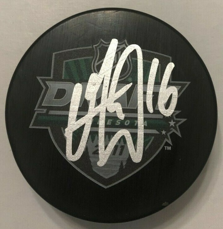 VINCENT TROCHECK SIGNED 2011 NHL DRAFT PUCK W CASE NEW YORK RANGERS PANTHERS COA