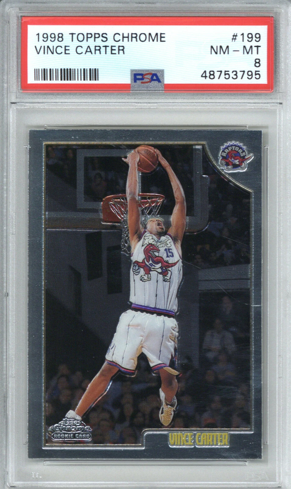 1998 Topps Chrome 199 Vince Carter PSA 8