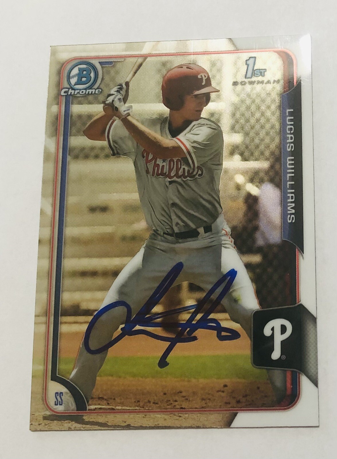 LUCAS WILLIAMS SIGNED 2015 BOWMAN CHROME DRAFT PROSPECT ROOKIE CARD LUKE AUTO