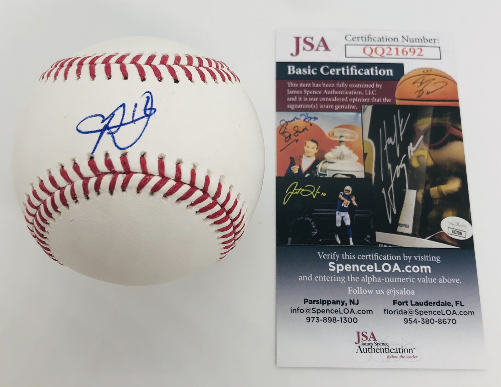 AUSTIN MARTIN SIGNED RAWLINGS MLB BASEBALL TORONTO BLUE JAYS JSA COA