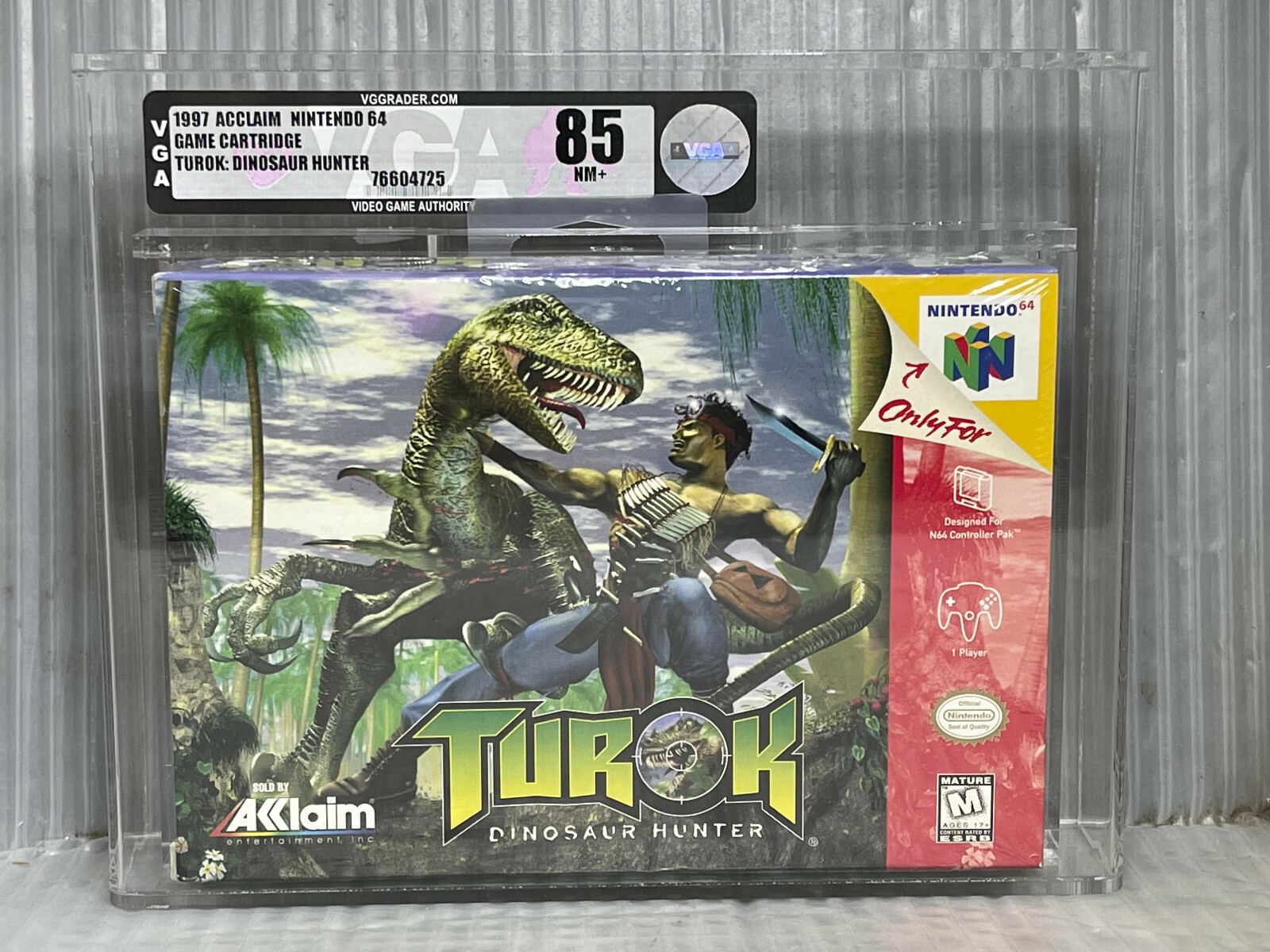 1997 NINTENDO 64 TUROK DINOSAUR HUNTER VGA 85 COLLECTIBLE MEMORABILIA