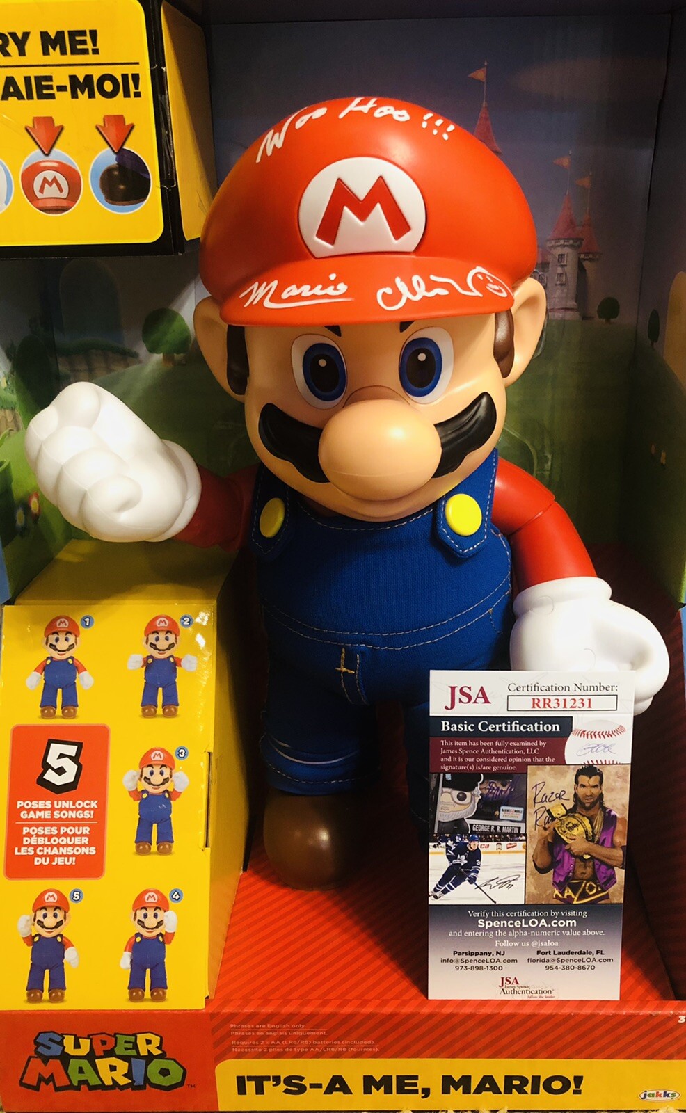 CHARLES MARTINET SIGNED TALKING SUPER MARIO 12 INCH ACTION FIGURE PROOF JSA COA