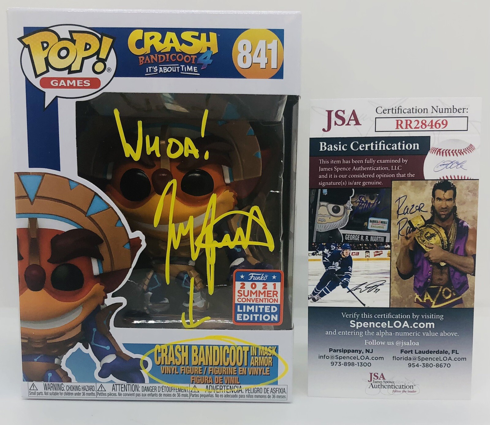 JESS HARNELL SIGNED POP FUNKO FIGURE CRASH BANDICOOT 4 FUNKON 2021 PROOF JSA COA