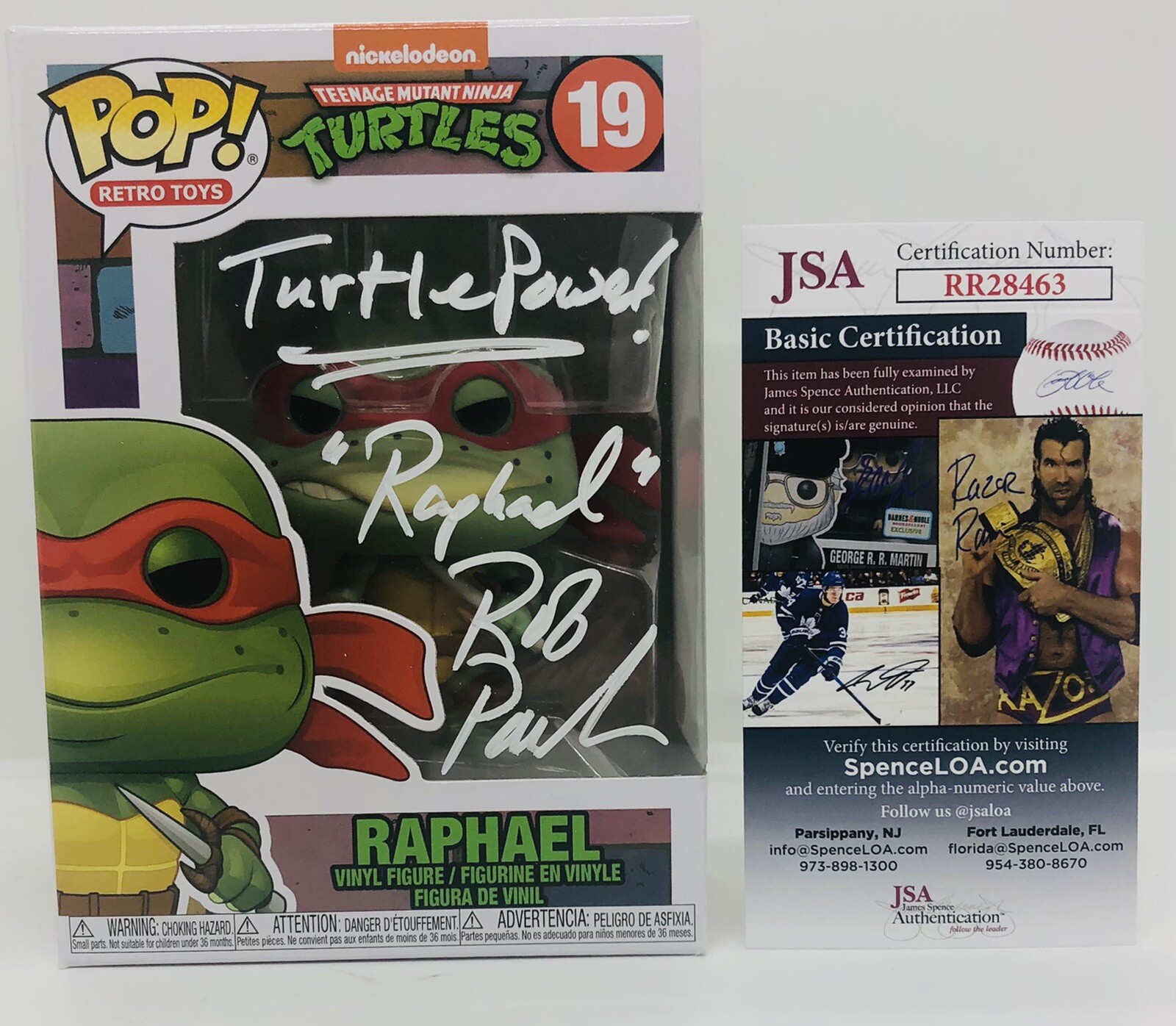 ROB PAULSEN SIGNED RAPHAEL POP FUNKO FIGURE TEENAGE MUTANT NINJA TURTLES JSA