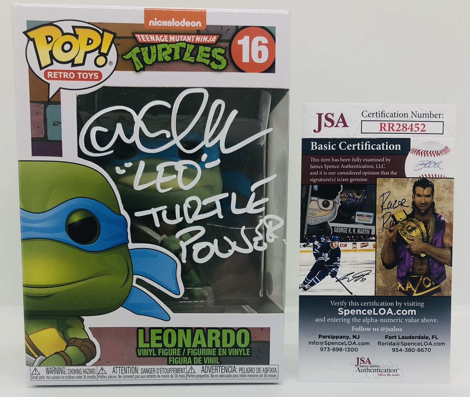 CAM CLARKE SIGNED LEONARDO POP FUNKO FIGURE TEENAGE MUTANT NINJA TURTLES JSA COA