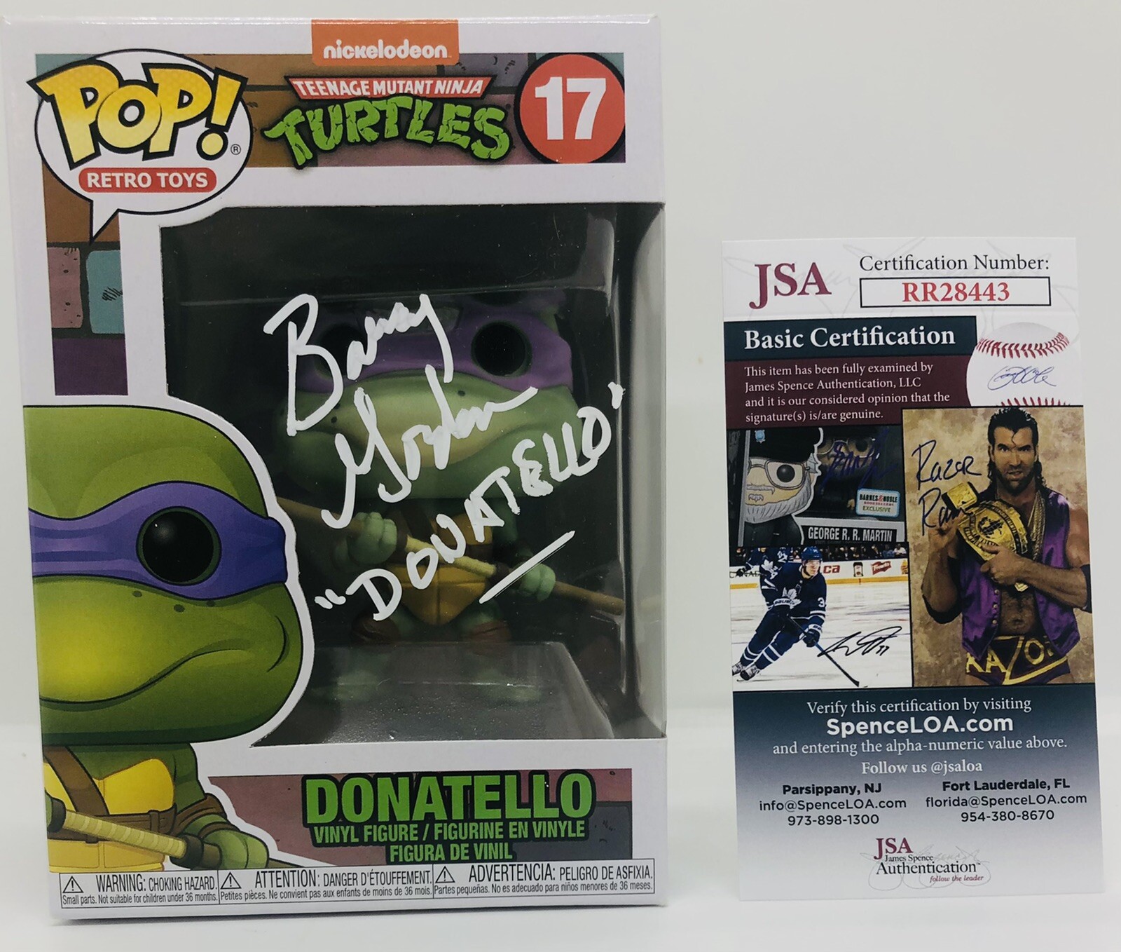 BARRY GORDON SIGNED DONATELLO POP FUNKO FIGURE TEENAGE MUTANT NINJA TURTLES JSA