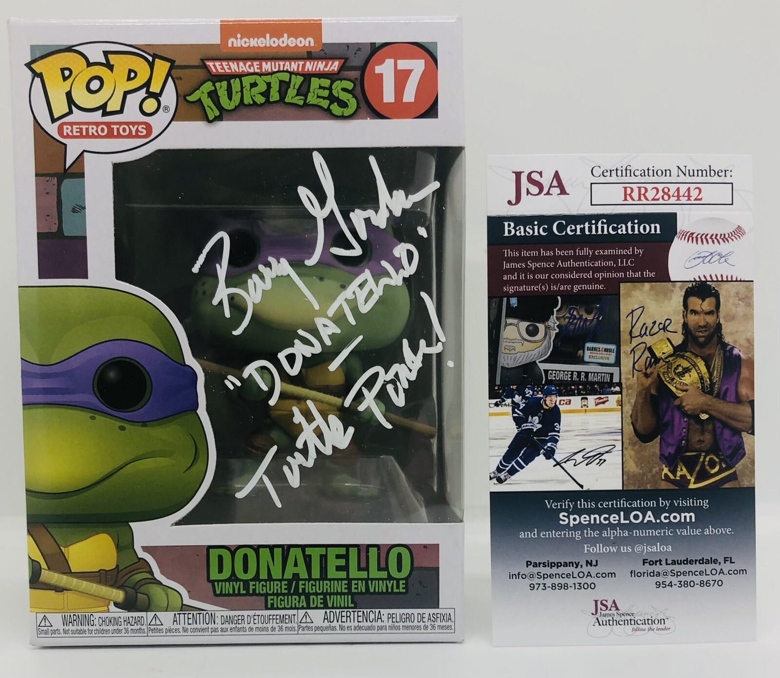 BARRY GORDON SIGNED DONATELLO POP FUNKO FIGURE TEENAGE MUTANT NINJA TURTLES JSA
