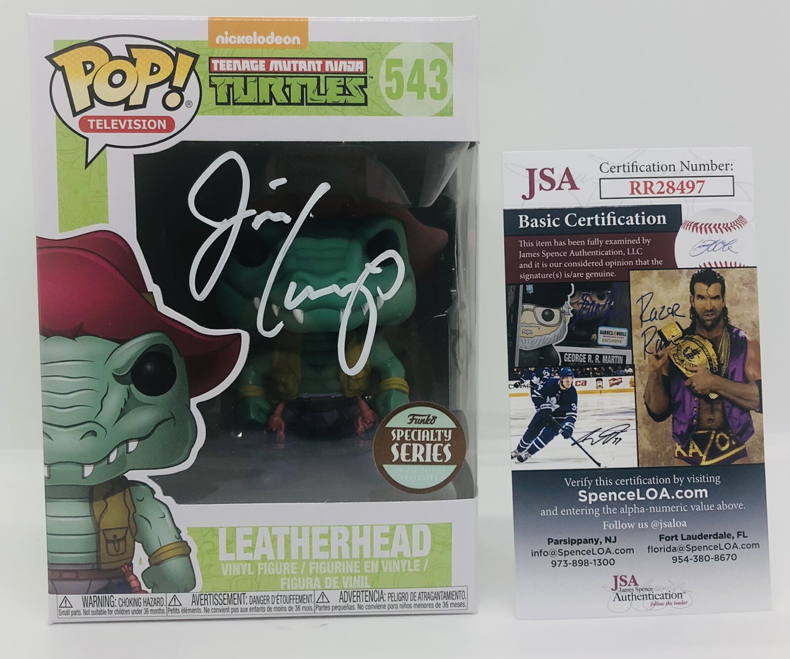 JIM CUMMINGS SIGNED LEATHERHEAD POP FUNKO FIGURE NINJA TURTLES PROOF JSA COA