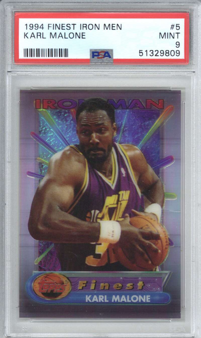1994 Finest Iron Men 5 Karl Malone PSA 9