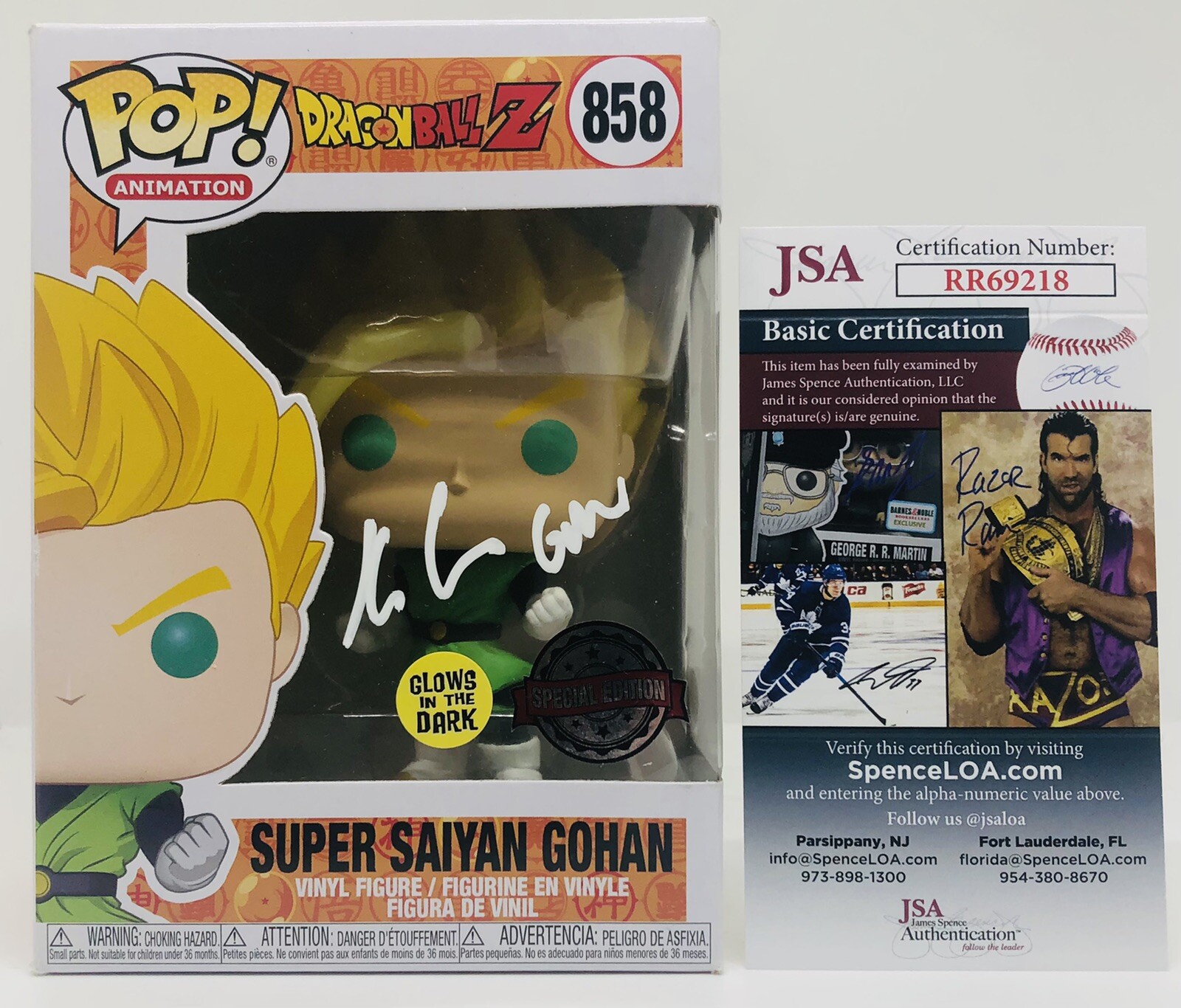 KYLE HEBERT SIGNED SUPER SAIYAN GOHAN GITD POP FUNKO FIGURE DRAGON BALL Z JSA