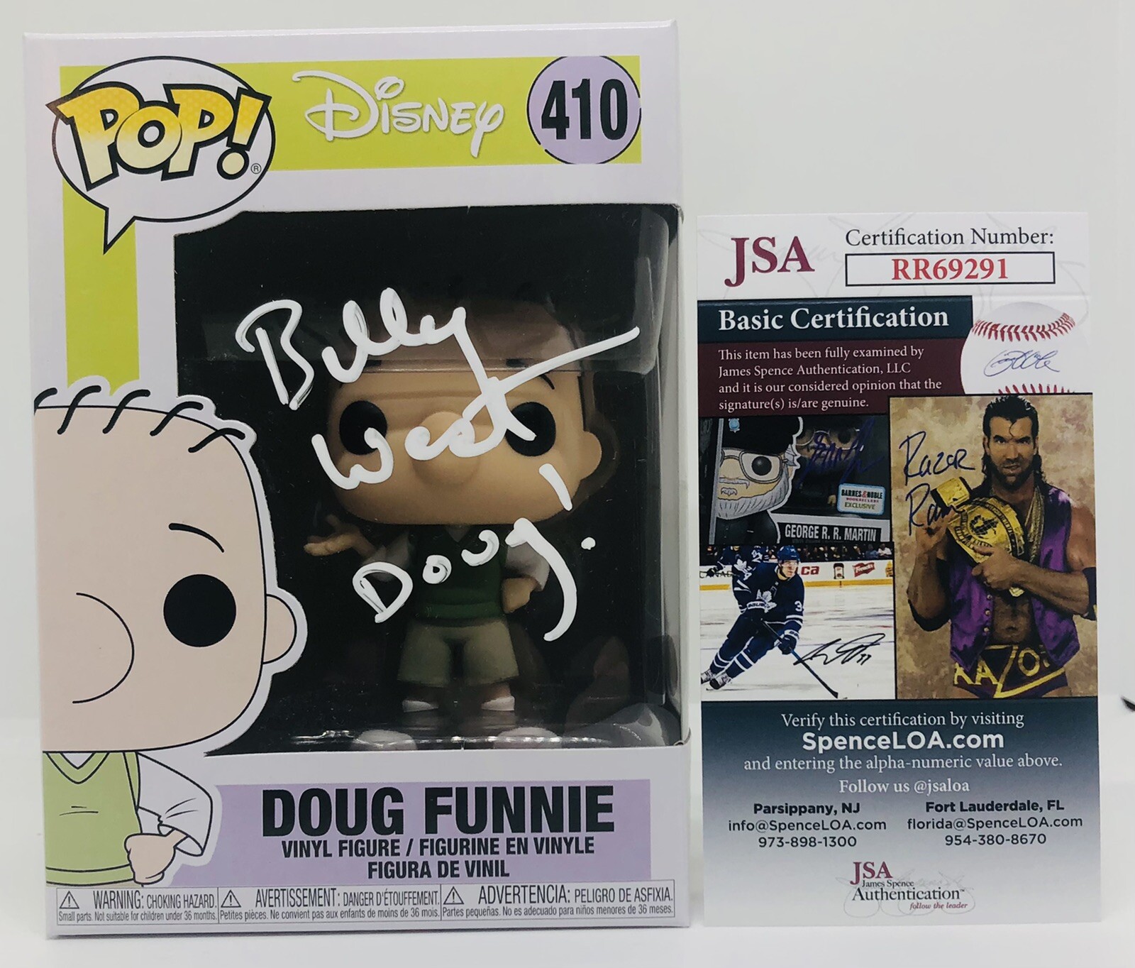BILLY WEST SIGNED DOUG FUNNIE POP FUNKO FIGURE DOUG CARTOON PROOF JSA COA
