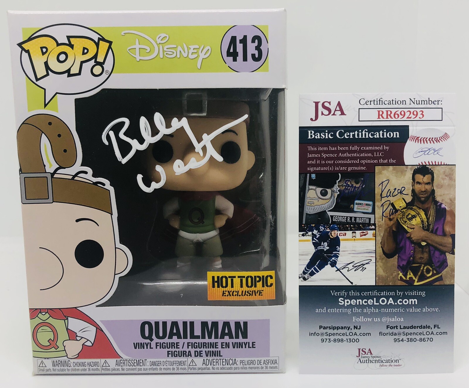BILLY WEST SIGNED QUAILMAN POP FUNKO FIGURE DOUG FUNNIE PROOF JSA COA