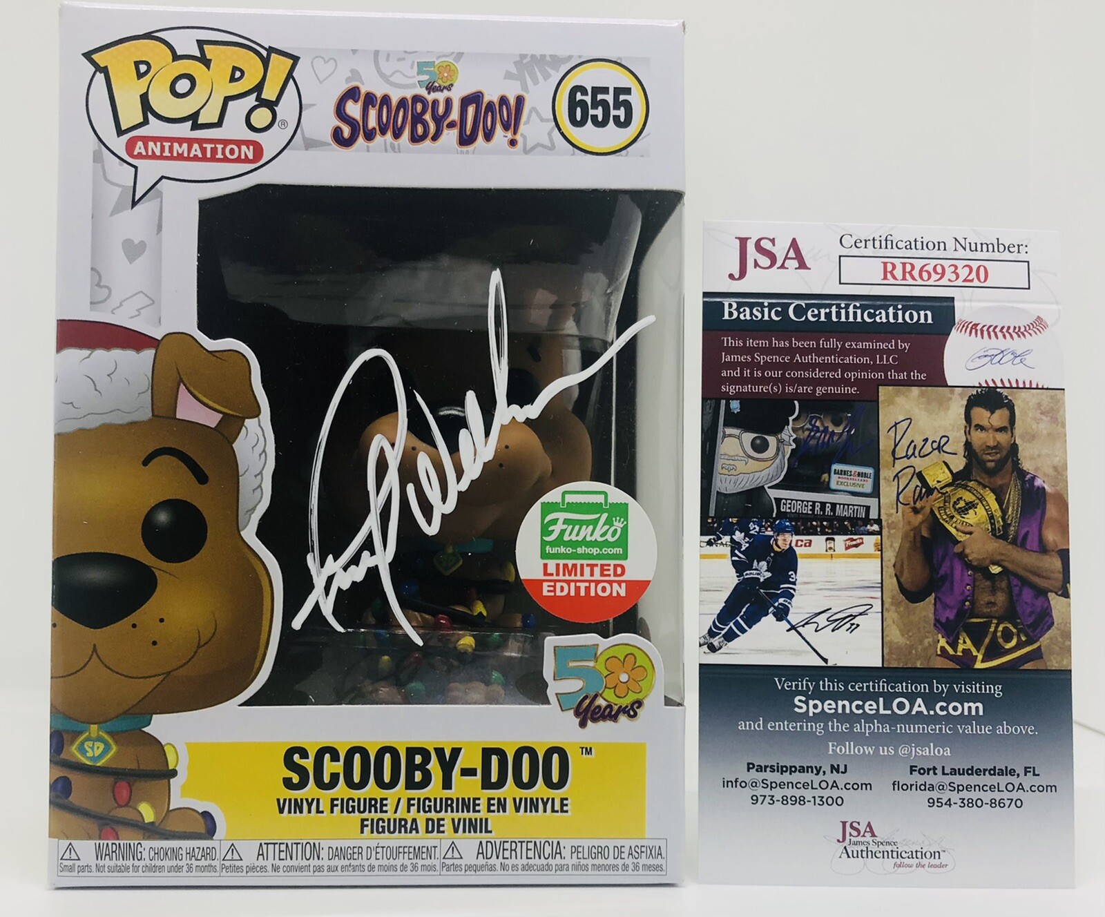 FRANK WELKER SIGNED SCOOBY-DOO CHRISTMAS POP FUNKO LIMITED FIGURE JSA COA