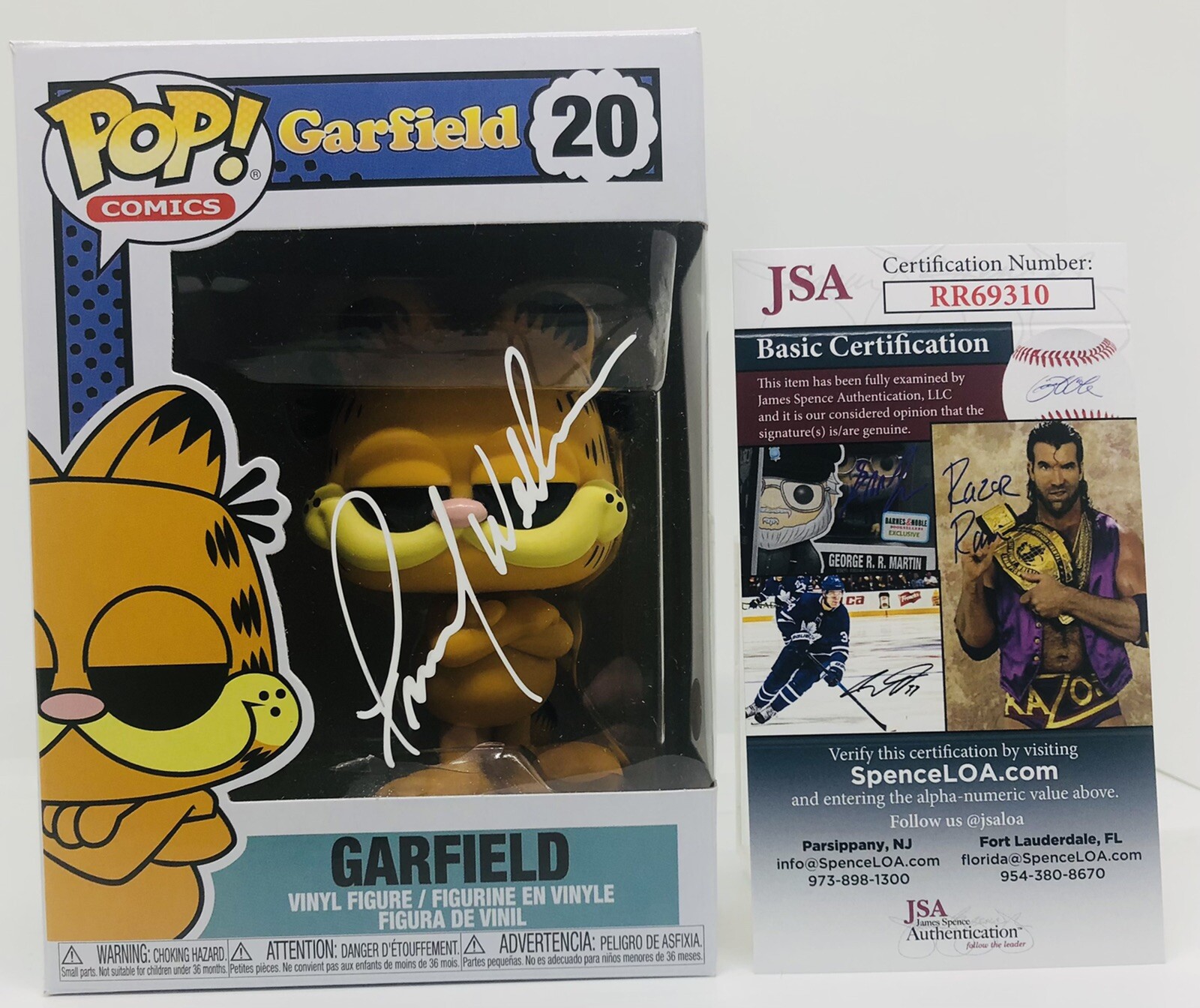 FRANK WELKER SIGNED GARFIELD POP FUNKO FIGURE CARTOON PROOF JSA COA