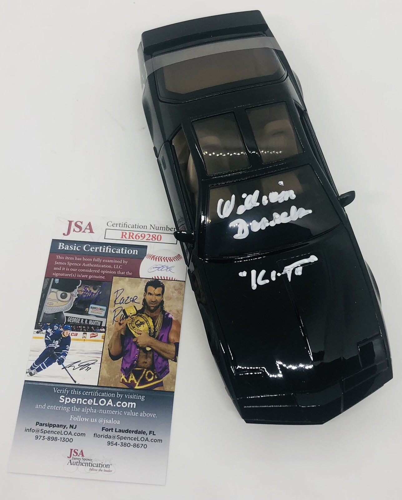 WILLIAM DANIELS SIGNED KITT KNIGHT RIDER DIECAST CAR 1:24 K.I.T.T. PROOF JSA COA
