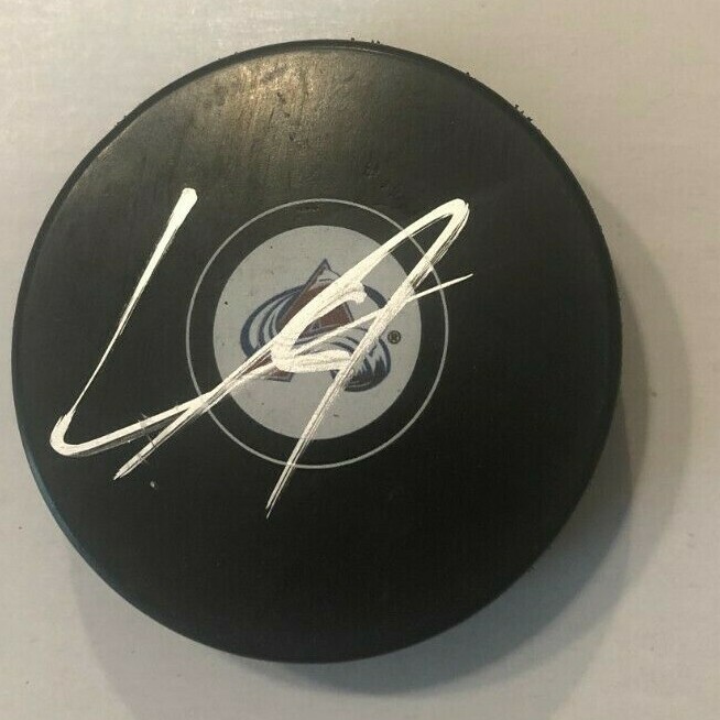 TYSON JOST SIGNED COLORADO AVALANCHE HOCKEY PUCK W/ CASE COA