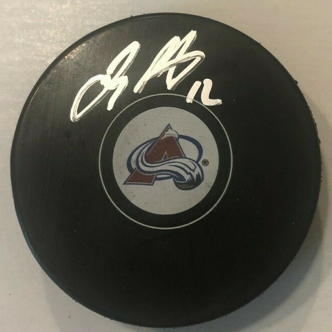 JAYSON MEGNA SIGNED COLORADO AVALANCHE HOCKEY PUCK W/ CASE COA