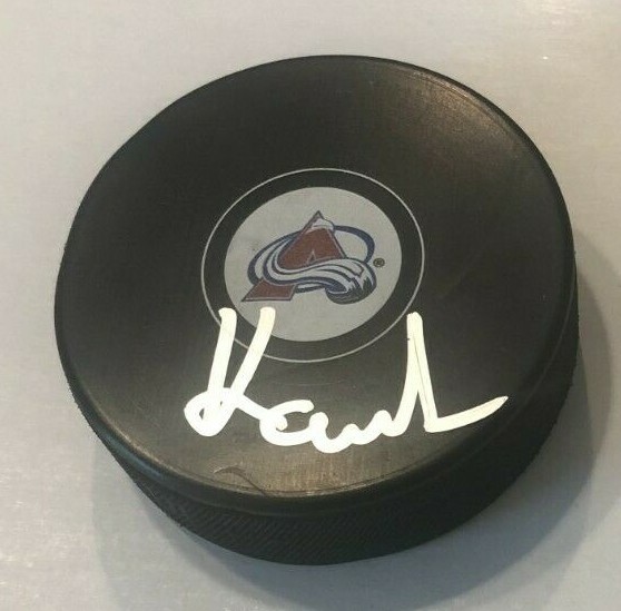 MARTIN KAUT SIGNED COLORADO AVALANCHE HOCKEY PUCK W/ CASE COA