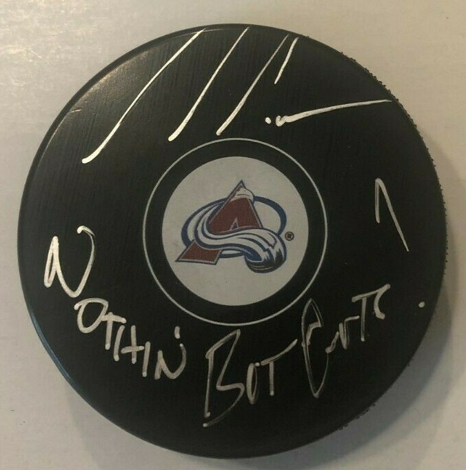 MARC MOSER SIGNED COLORADO AVALANCHE HOCKEY PUCK W/ CASE COA
