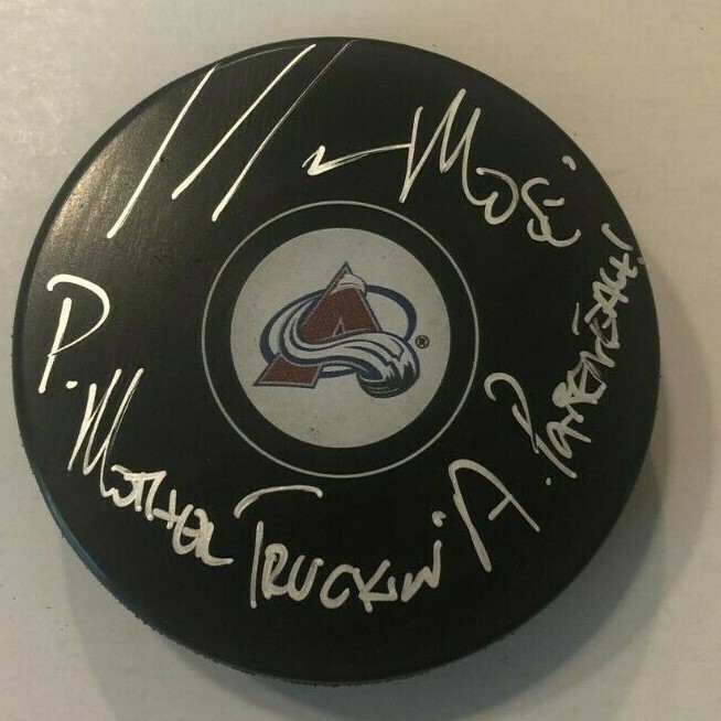 MARC MOSER SIGNED COLORADO AVALANCHE HOCKEY PUCK W/ CASE COA