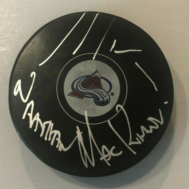 MARC MOSER SIGNED COLORADO AVALANCHE HOCKEY PUCK W/ CASE COA