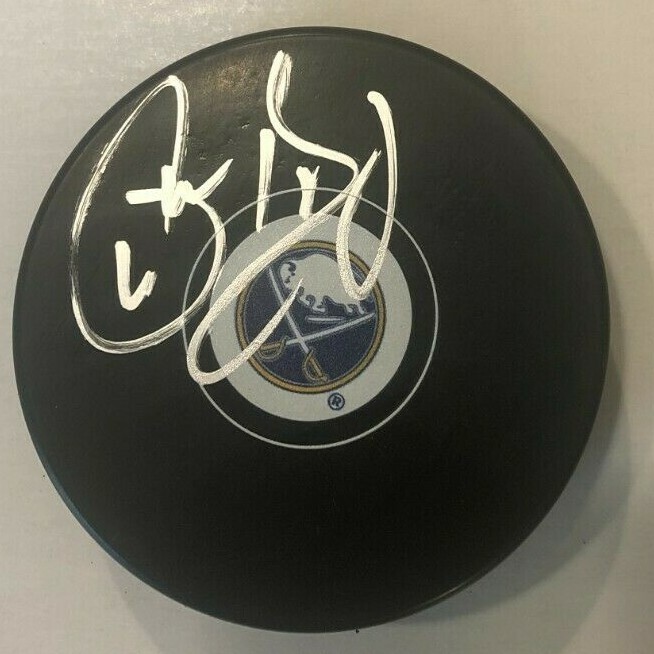 PHIL HOUSLEY SIGNED BUFFALO SABRES HOCKEY PUCK W/ CASE COA