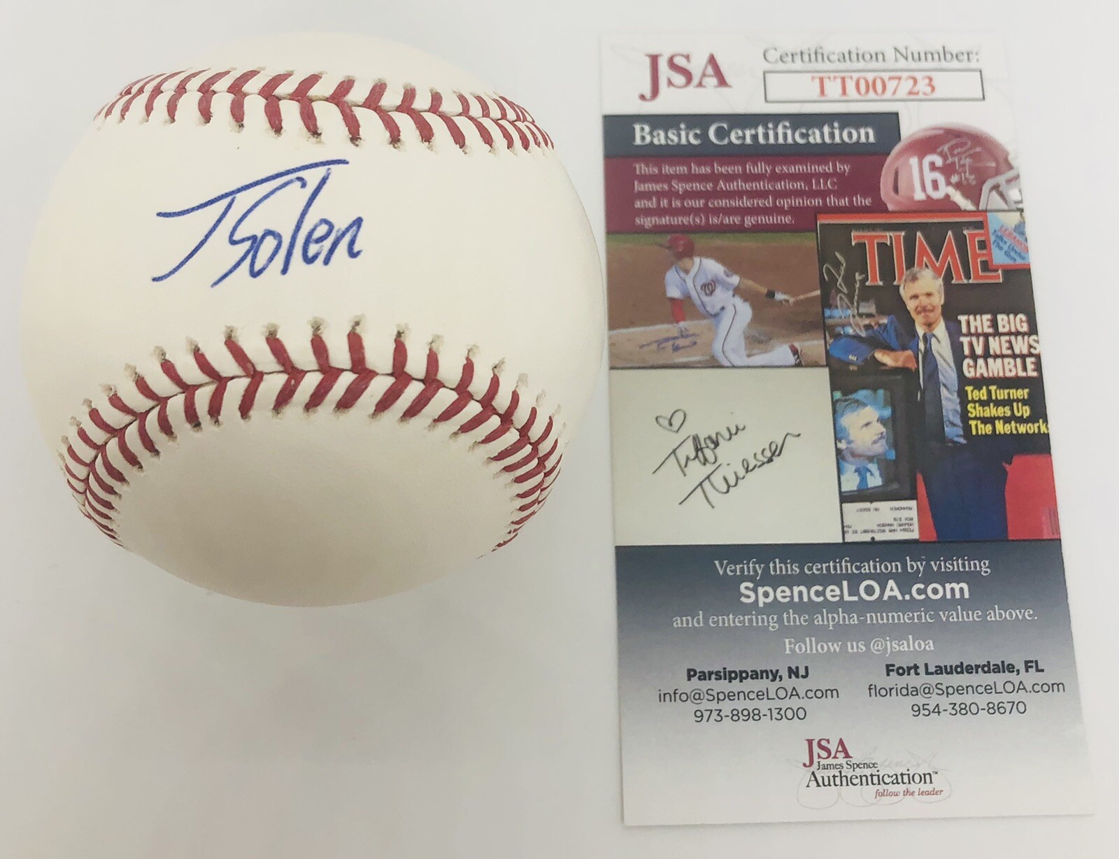 JORGE SOLER SIGNED RAWLINGS MLB BASEBALL ATLANTA BRAVES CHICAGO CUBS JSA COA