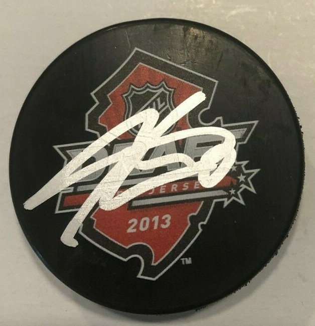 ANTHONY DUCLAIR SIGNED 2013 NHL DRAFT PUCK W/ CASE FLORIDA PANTHERS RANGERS COA