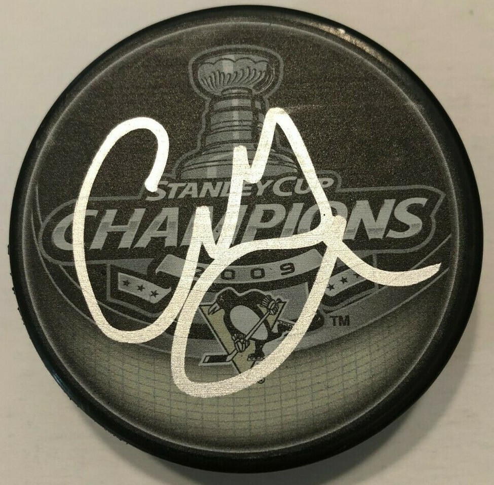 ALEX GOLIGOSKI SIGNED 2009 STANLEY CUP PUCK W/ CASE PITTSBURGH PENGUINS COA