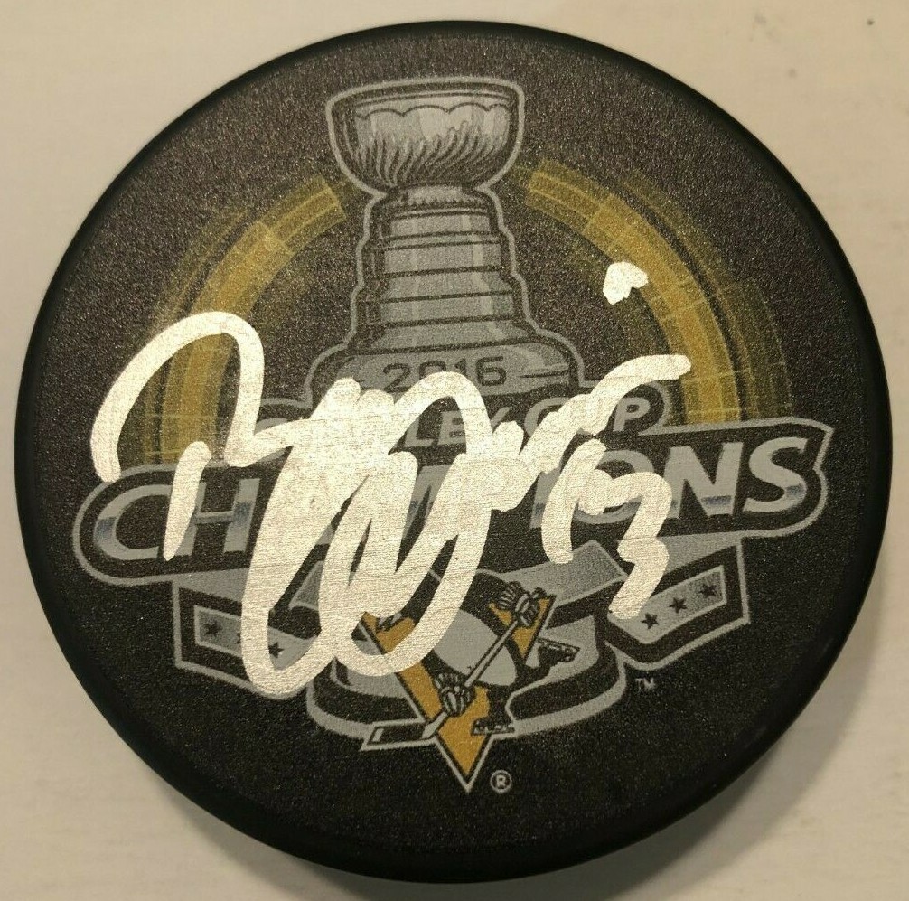 BILL GUERIN SIGNED 2016 STANLEY CUP PUCK W/ CASE PITTSBURGH PENGUINS COA