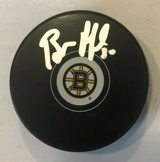 BILL RANFORD SIGNED BOSTON BRUINS HOCKEY PUCK W/ CASE COA
