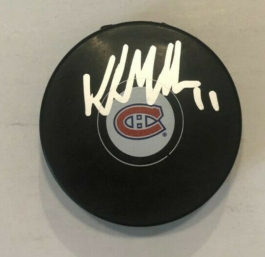 KIRK MULLER SIGNED MONTREAL CANADIENS HOCKEY PUCK W/ CASE COA